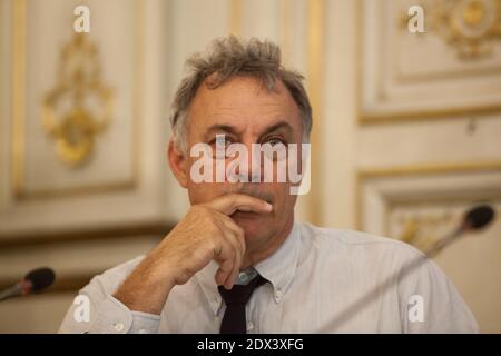 Francois Galgani attending 5 Actions Contre La Pollution press conference held at Ministery of Ecology in Paris, France, on July 3, 2014, as part of the International Plastic Bag-Free Day. Photo by Audrey Poree/ABACAPRESS.COM Stock Photo