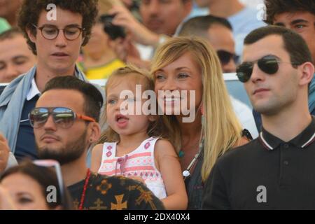 France's player wives Ludivine Sagna, Mrs Cabaye and Mrs Mavuba in Soccer World Cup 2014 1/4 of Final round match France vs Germany at Maracana Stadium, Rio de Janeiro, Brazil on July 4, 2014. Germany won 1-0 . Photo by Henri Szwarc/ABACAPRESS.COM Stock Photo