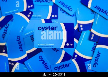 London, UK. 23 Dec 2020. Oyster card, travelcard, Transport for London, London Underground. Credit: Waldemar Sikora Stock Photo