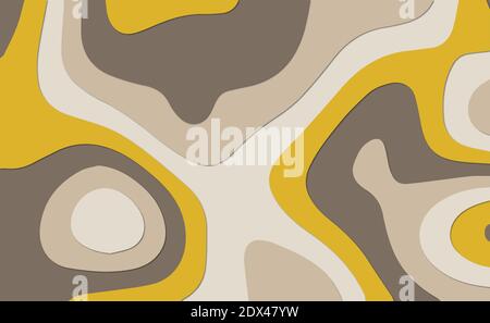 Banner with Abstract Background and Shapes with Paper Cut Patterns - Illustration Stock Vector