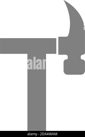 Letter T and hammer combination icon logo design vector Stock Vector