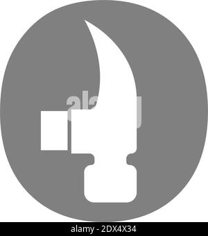 Letter O and hammer combination icon logo design vector Stock Vector