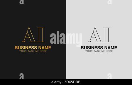 AI A I initial  based abstract modern minimal creative logo, vector template image. luxury logotype logo, initial logo. Stock Vector