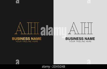 AH A H initial  based abstract modern minimal creative logo, vector template image. luxury logotype logo, initial logo. Stock Vector