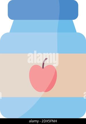 applesauce for baby bottle flat style icon vector illustration design Stock Vector