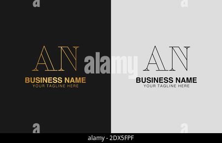 AN A N initial  based abstract modern minimal creative logo, vector template image. luxury logotype logo, initial logo. Stock Vector