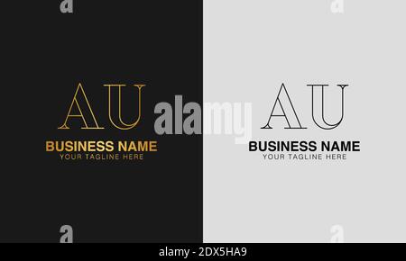 AU A U initial  based abstract modern minimal creative logo, vector template image. luxury logotype logo, initial logo. Stock Vector