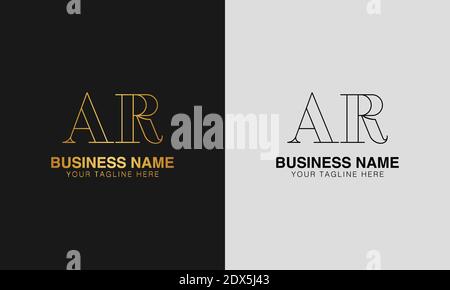 AR A R initial  based abstract modern minimal creative logo, vector template image. luxury logotype logo, initial logo. Stock Vector
