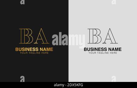 BA B A initial  based abstract modern minimal creative logo, vector template image. luxury logotype logo, initial logo. Stock Vector