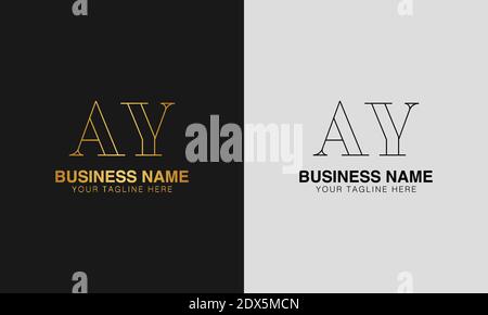 AY A Y initial  based abstract modern minimal creative logo, vector template image. luxury logotype logo, initial logo. Stock Vector
