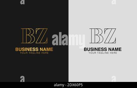 BZ B Z initial  based abstract modern minimal creative logo, vector template image. luxury logotype logo, initial logo. Stock Vector