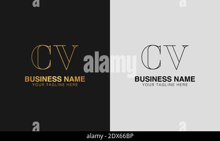 CV C V initial  based abstract modern minimal creative logo, vector template image. luxury logotype logo, initial logo. Stock Vector