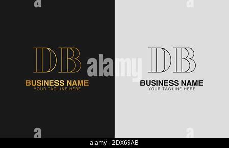 DB D B initial  based abstract modern minimal creative logo, vector template image. luxury logotype logo, initial logo. Stock Vector