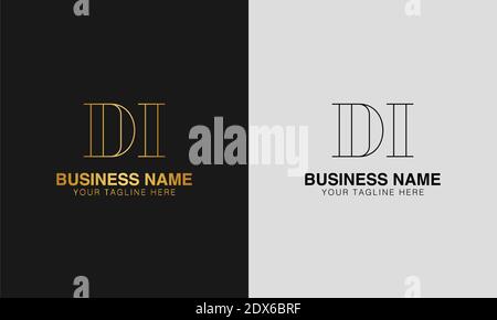 DI D I initial  based abstract modern minimal creative logo, vector template image. luxury logotype logo, initial logo. Stock Vector