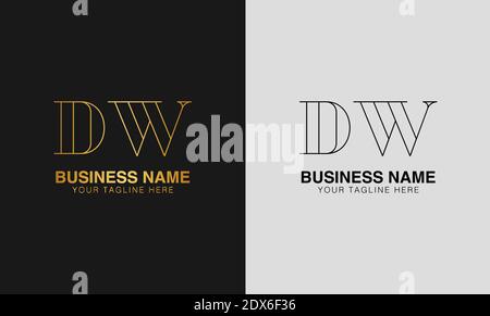 DW D W initial  based abstract modern minimal creative logo, vector template image. luxury logotype logo, initial logo. Stock Vector