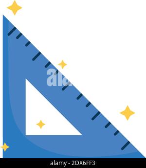 back to school triangle ruler supply icon isoalted image vector illustration Stock Vector