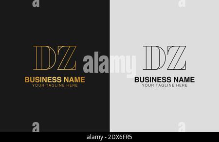 DZ D Z initial  based abstract modern minimal creative logo, vector template image. luxury logotype logo, initial logo. Stock Vector
