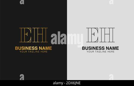 EH E H initial  based abstract modern minimal creative logo, vector template image. luxury logotype logo, initial logo. Stock Vector