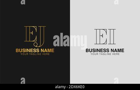 EJ AND EI initial  based abstract modern minimal creative logo, vector template image. luxury logotype logo, initial logo. Stock Vector