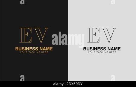 EV E V initial  based abstract modern minimal creative logo, vector template image. luxury logotype logo, initial logo. Stock Vector