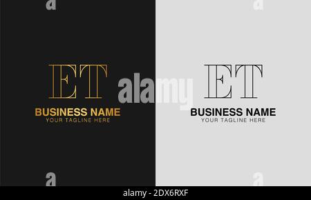 ET E T initial  based abstract modern minimal creative logo, vector template image. luxury logotype logo, initial logo. Stock Vector