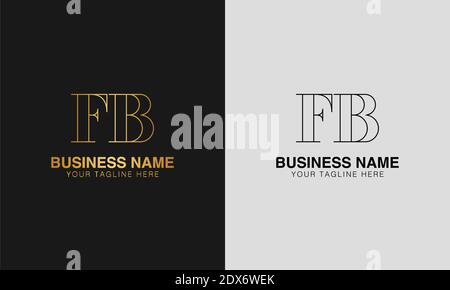 FB F B initial  based abstract modern minimal creative logo, vector template image. luxury logotype logo, initial logo. Stock Vector