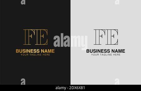 FE F E initial  based abstract modern minimal creative logo, vector template image. luxury logotype logo, initial logo. Stock Vector