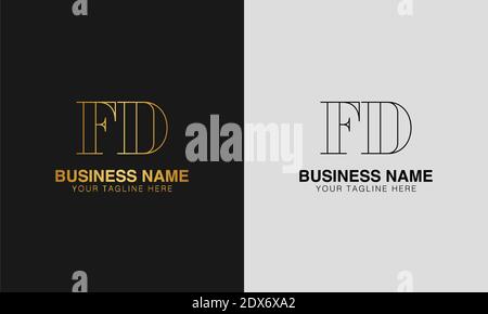FD F D initial  based abstract modern minimal creative logo, vector template image. luxury logotype logo, initial logo. Stock Vector