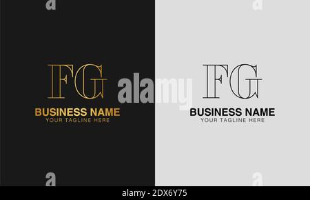 FG F G initial  based abstract modern minimal creative logo, vector template image. luxury logotype logo, initial logo. Stock Vector