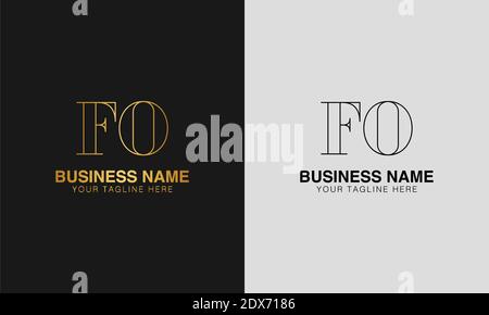 FO F O initial  based abstract modern minimal creative logo, vector template image. luxury logotype logo, initial logo. Stock Vector