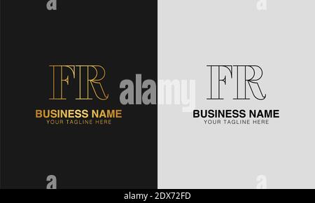 FR F R initial  based abstract modern minimal creative logo, vector template image. luxury logotype logo, initial logo. Stock Vector