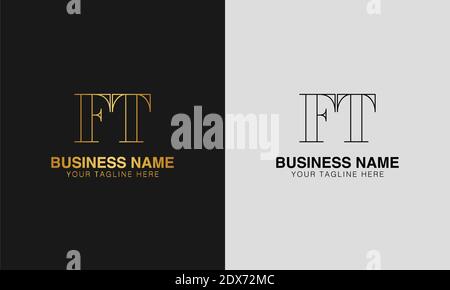 FT F T initial  based abstract modern minimal creative logo, vector template image. luxury logotype logo, initial logo. Stock Vector