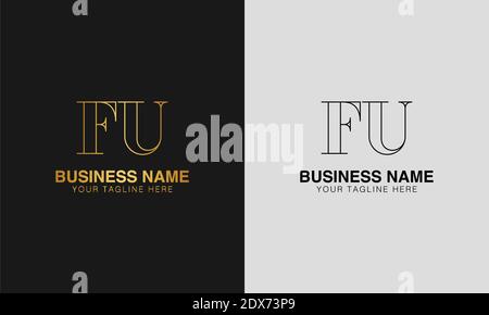 FU F U initial  based abstract modern minimal creative logo, vector template image. luxury logotype logo, initial logo. Stock Vector