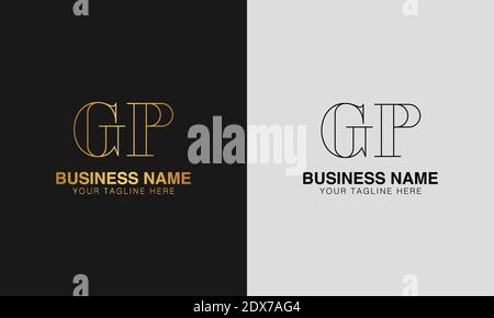 GP G P initial  based abstract modern minimal creative logo, vector template image. luxury logotype logo, initial logo. Stock Vector