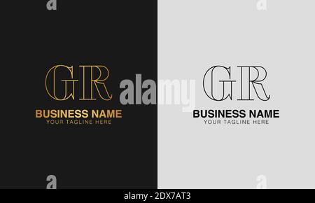 GR G  R initial  based abstract modern minimal creative logo, vector template image. luxury logotype logo, initial logo. Stock Vector