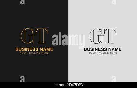 GT G T initial  based abstract modern minimal creative logo, vector template image. luxury logotype logo, initial logo. Stock Vector