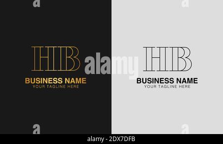 HB H B initial  based abstract modern minimal creative logo, vector template image. luxury logotype logo, initial logo. Stock Vector