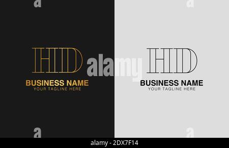 HD H D initial  based abstract modern minimal creative logo, vector template image. luxury logotype logo, initial logo. Stock Vector