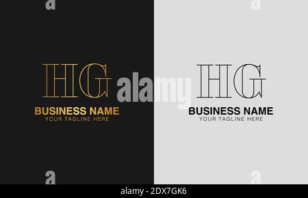 HG H G initial  based abstract modern minimal creative logo, vector template image. luxury logotype logo, initial logo. Stock Vector