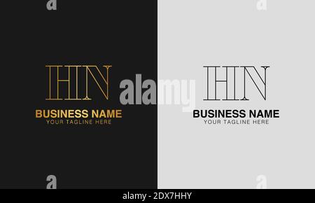 HN H N initial  based abstract modern minimal creative logo, vector template image. luxury logotype logo, initial logo. Stock Vector