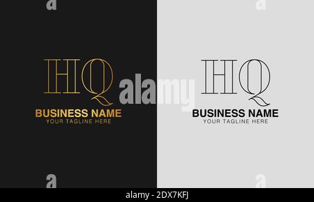 HQ H Q initial  based abstract modern minimal creative logo, vector template image. luxury logotype logo, initial logo. Stock Vector