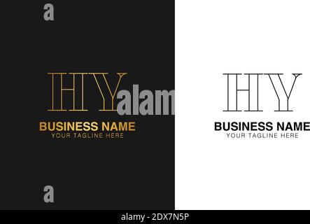 HY H Y initial  based abstract modern minimal creative logo, vector template image. luxury logotype logo, initial logo. Stock Vector