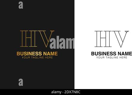 HV H V initial  based abstract modern minimal creative logo, vector template image. luxury logotype logo, initial logo. Stock Vector