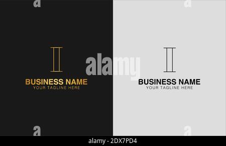 II I initial  based abstract modern minimal creative logo, vector template image. luxury logotype logo, initial logo. Stock Vector