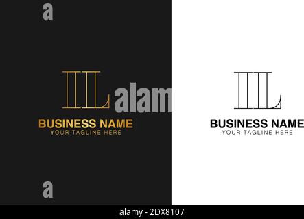 IL I L initial  based abstract modern minimal creative logo, vector template image. luxury logotype logo, initial logo. Stock Vector