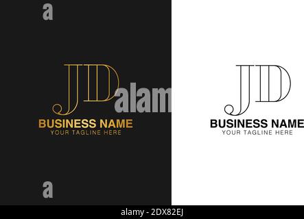 JD JD  initial  based abstract modern minimal creative logo, vector template image. luxury logotype logo, initial logo. Stock Vector
