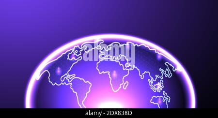 earth, globe futuristic design, low poly wireframe, vector illustration Stock Vector