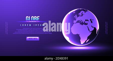 globe, low poly, vector illustration Stock Vector