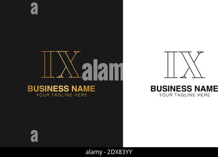 IX I X initial  based abstract modern minimal creative logo, vector template image. luxury logotype logo, initial logo. Stock Vector