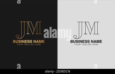 JM J M initial  based abstract modern minimal creative logo, vector template image. luxury logotype logo, initial logo. Stock Vector